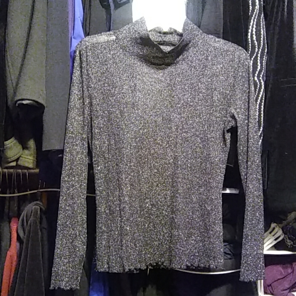Mesh sparkle stretch top size M